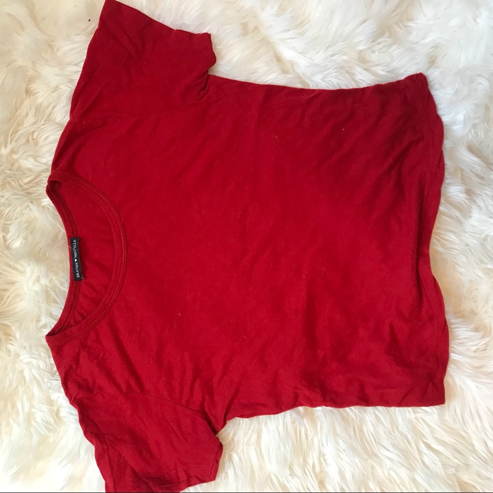 brandy melville red crewneck shirt
